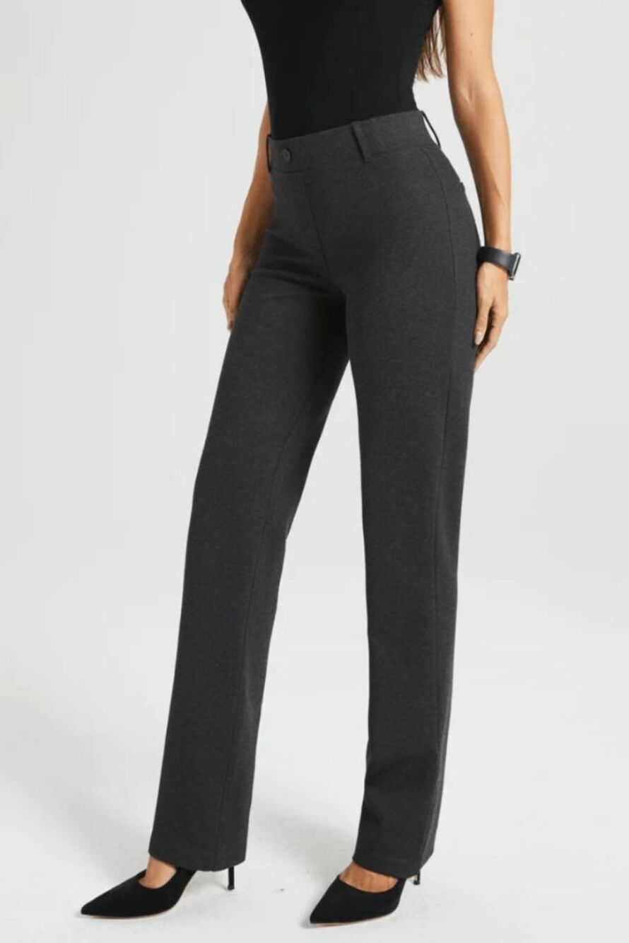 New Betabrand Charcoal Straight Classic Dress Pant Yoga Pants Medium Petite